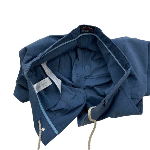 Faherty All Day Shorts 28 Blue Flat Front Classic Fit Zip Fly Logo Beach Summer - Picture 7 of 14